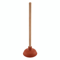 Prime-Line Plunger, 6 in., Light Duty, Rubber Cup, Red, Wooden Handle Single Pack MP56750